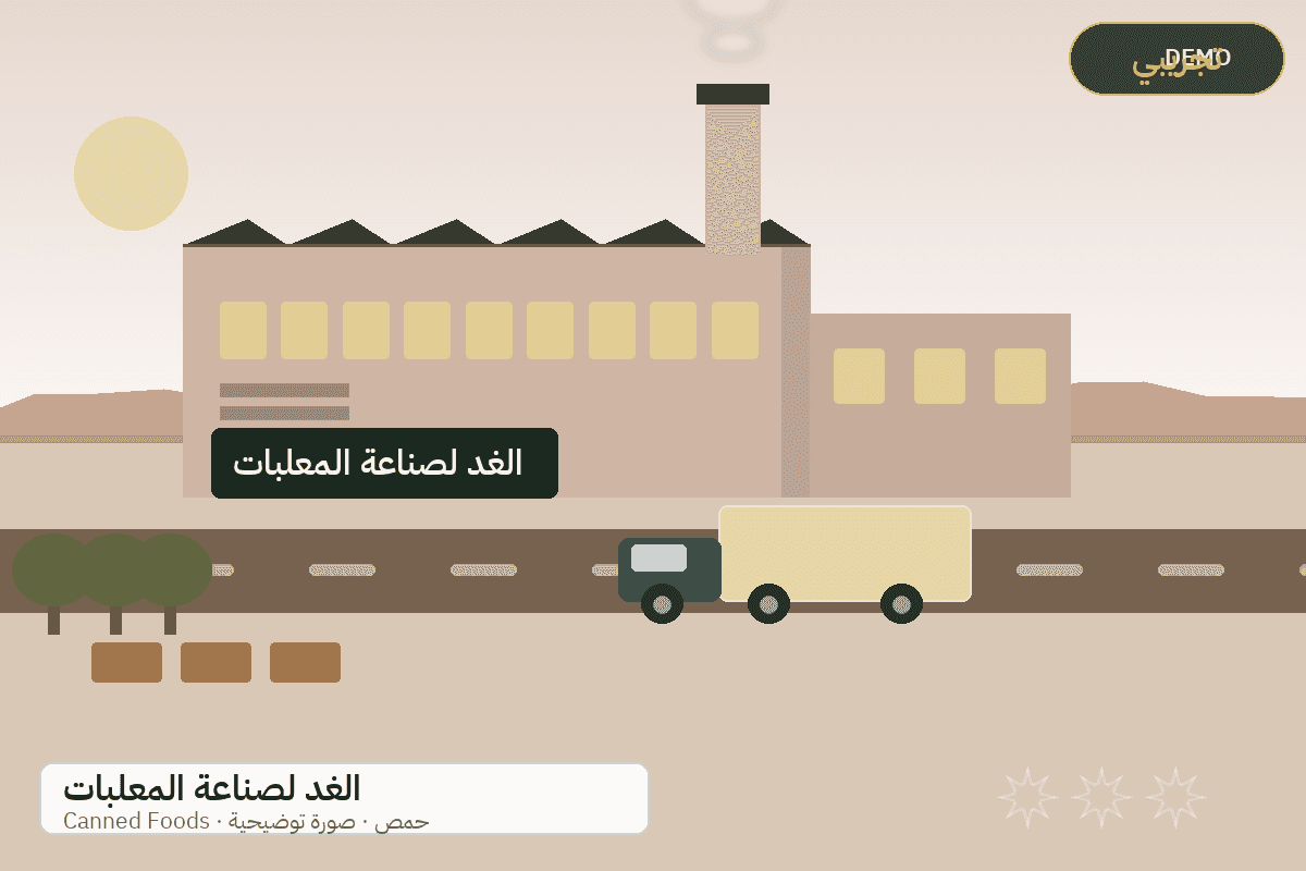 Demo facility illustration — Al-Ghad canned foods