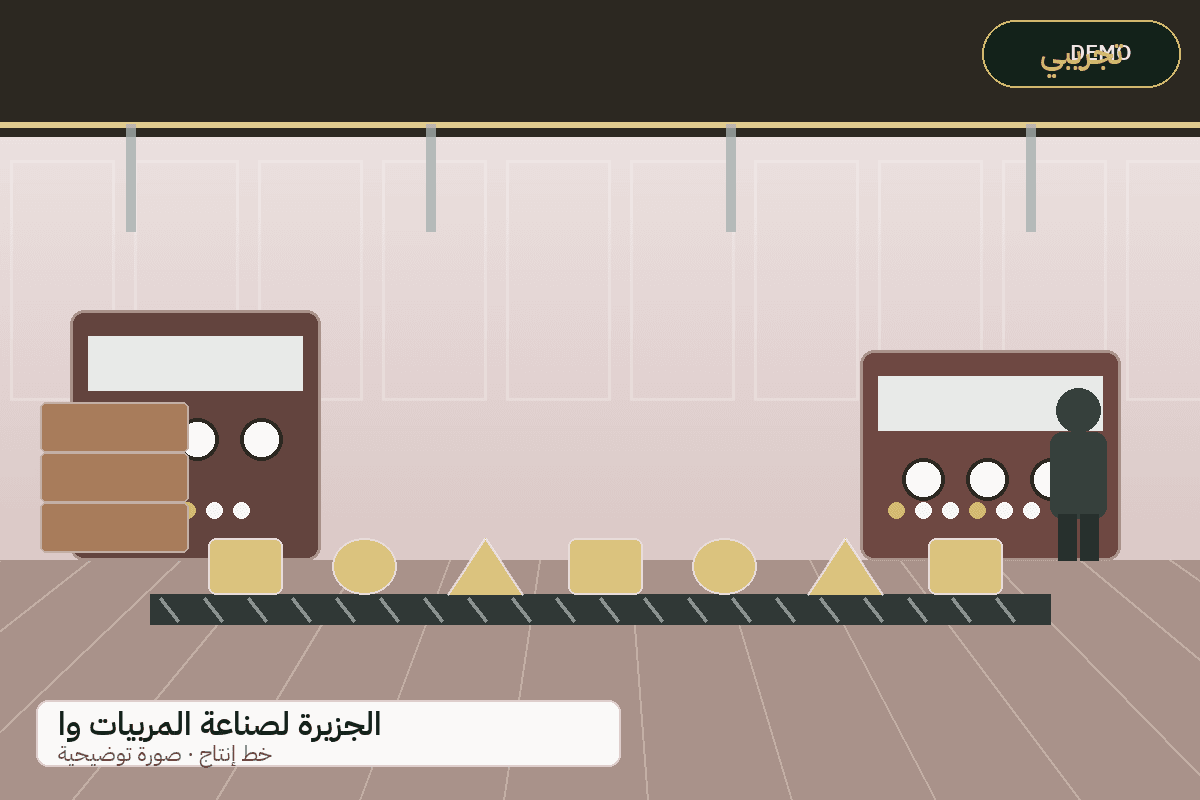 Demo production-line illustration — Al-Jazeera jams and molasses